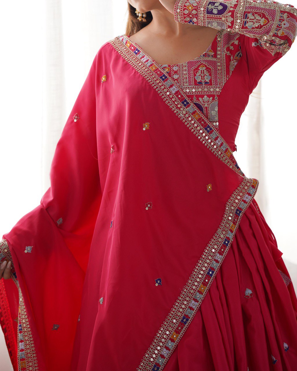 Krishna Fashion Premium Quality Heavy Traditional Pink Lehenga Choli NF-5008