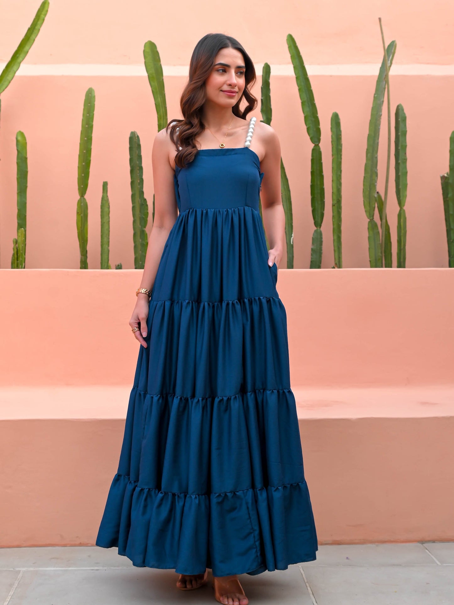 Nebulas Blue Tiered Dress -017