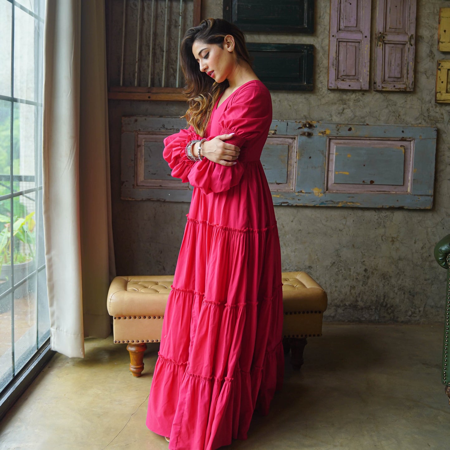 Krishna Amara Belt Cotton Maxi Dress - 011