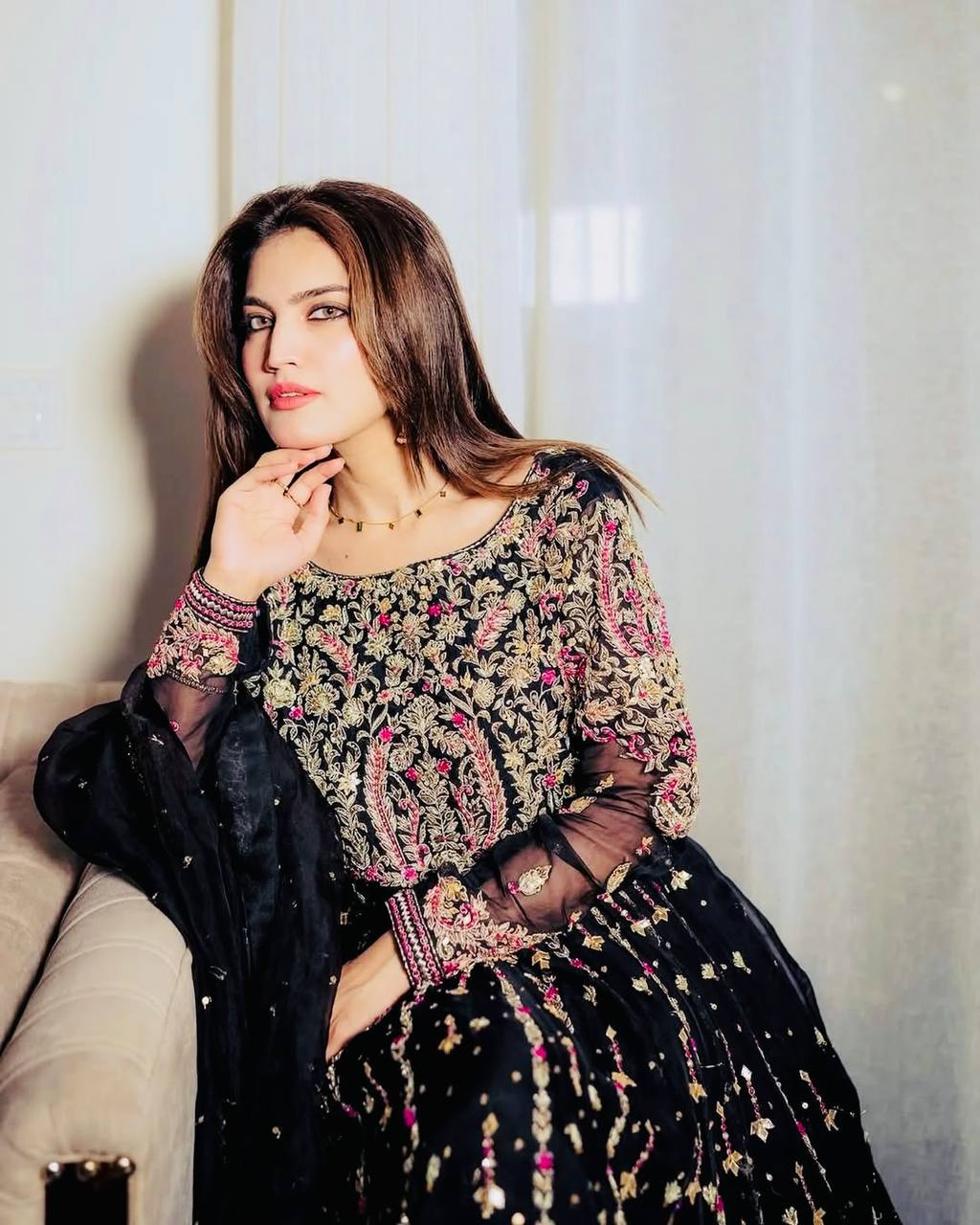 Embroidered Georgette Gown – Heavy Thread & Sequin Work KFZ-9013