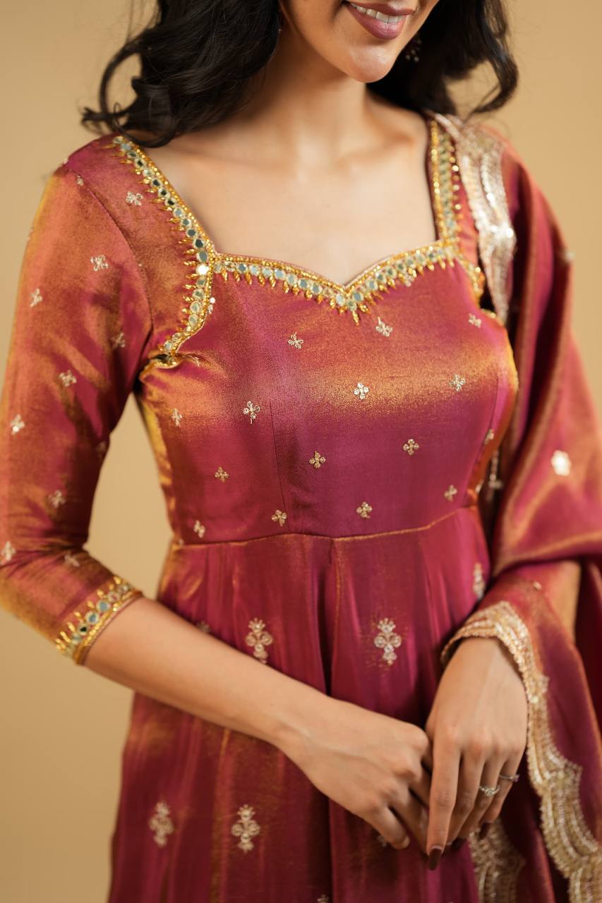 Krishna Fashion Cosmo Slit Anarkali Premium Suit Set KFTD-6071