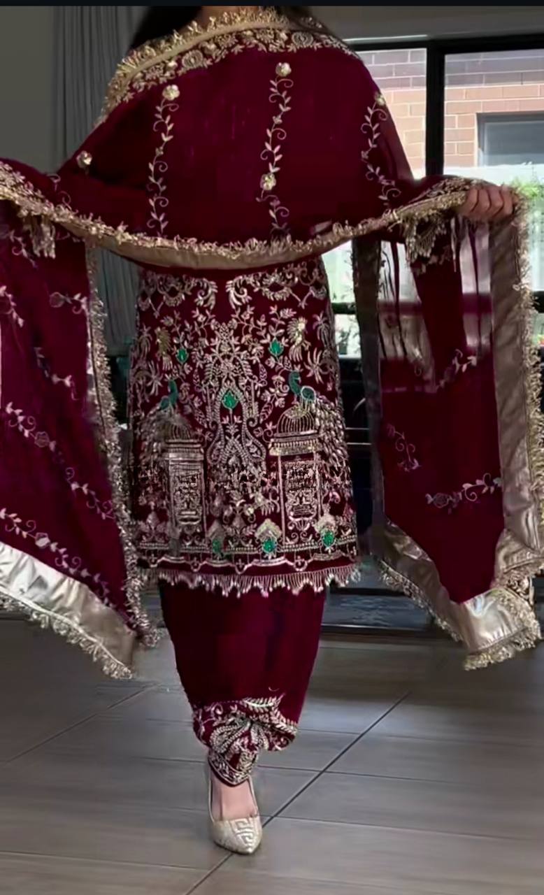 New Heavy Embroidered Dhoti Salwar Set for Women – Party Wear Designer Ethnic Outfit
