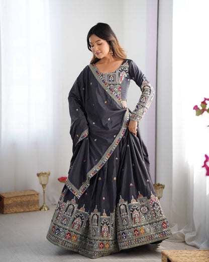 Krishna Fashion Premium Quality Heavy Traditional Black Lehenga Choli NF-5007