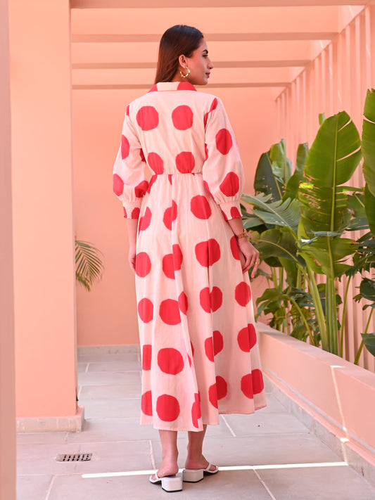 Classic Polka Wrap Dress - 015