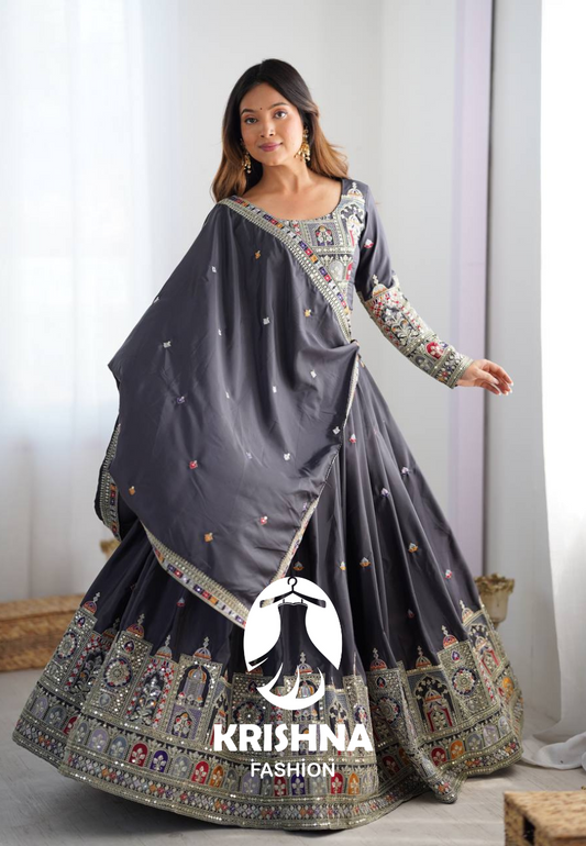 Krishna Fashion Premium Quality Heavy Traditional Black Lehenga Choli NF-5007