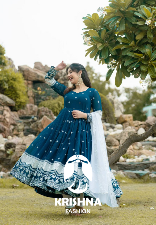 ZENNY EMBROIDERY WORKED Formal Gown For Women KF-6018
