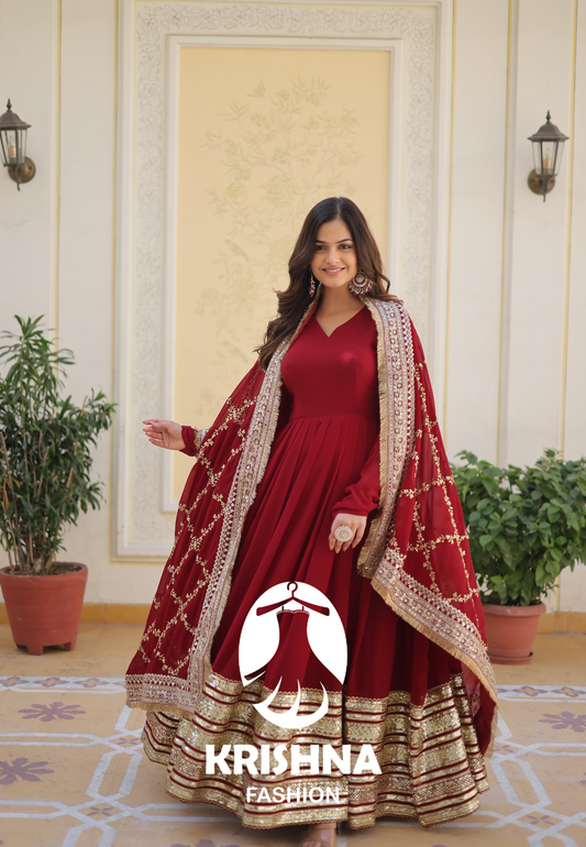 EXQUISITE DESIGNER GOWN SET KF-130