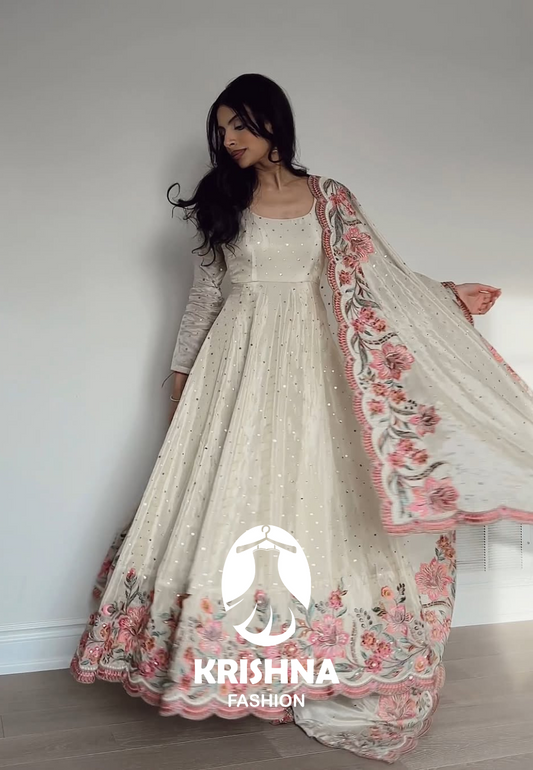 Krishna Fashion Heavy Pure Vichitra Silk Gown