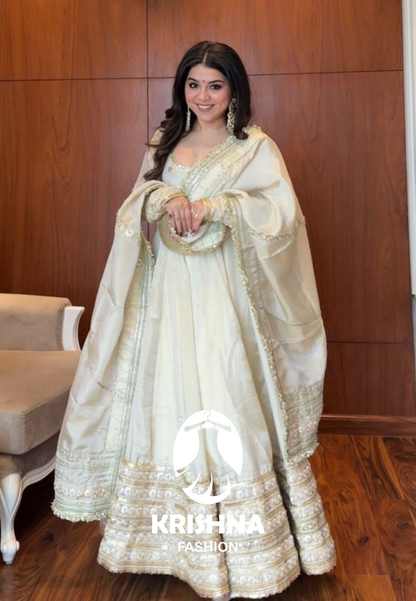 Krishna  OFF WHITE COLOUR TRENDING ANARKALI SUIT SET