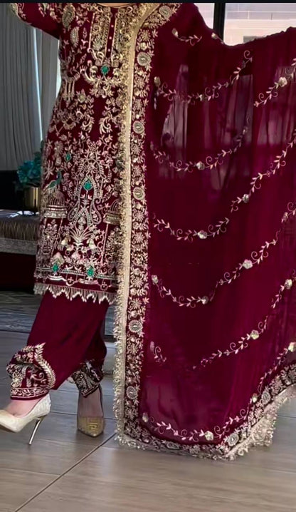 New Heavy Embroidered Dhoti Salwar Set for Women – Party Wear Designer Ethnic Outfit